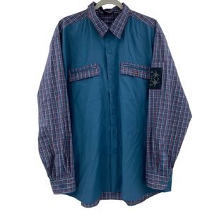 Bugle Boy Vintage Y2K Plod Colorblock Button Up Shirt Mens XL
